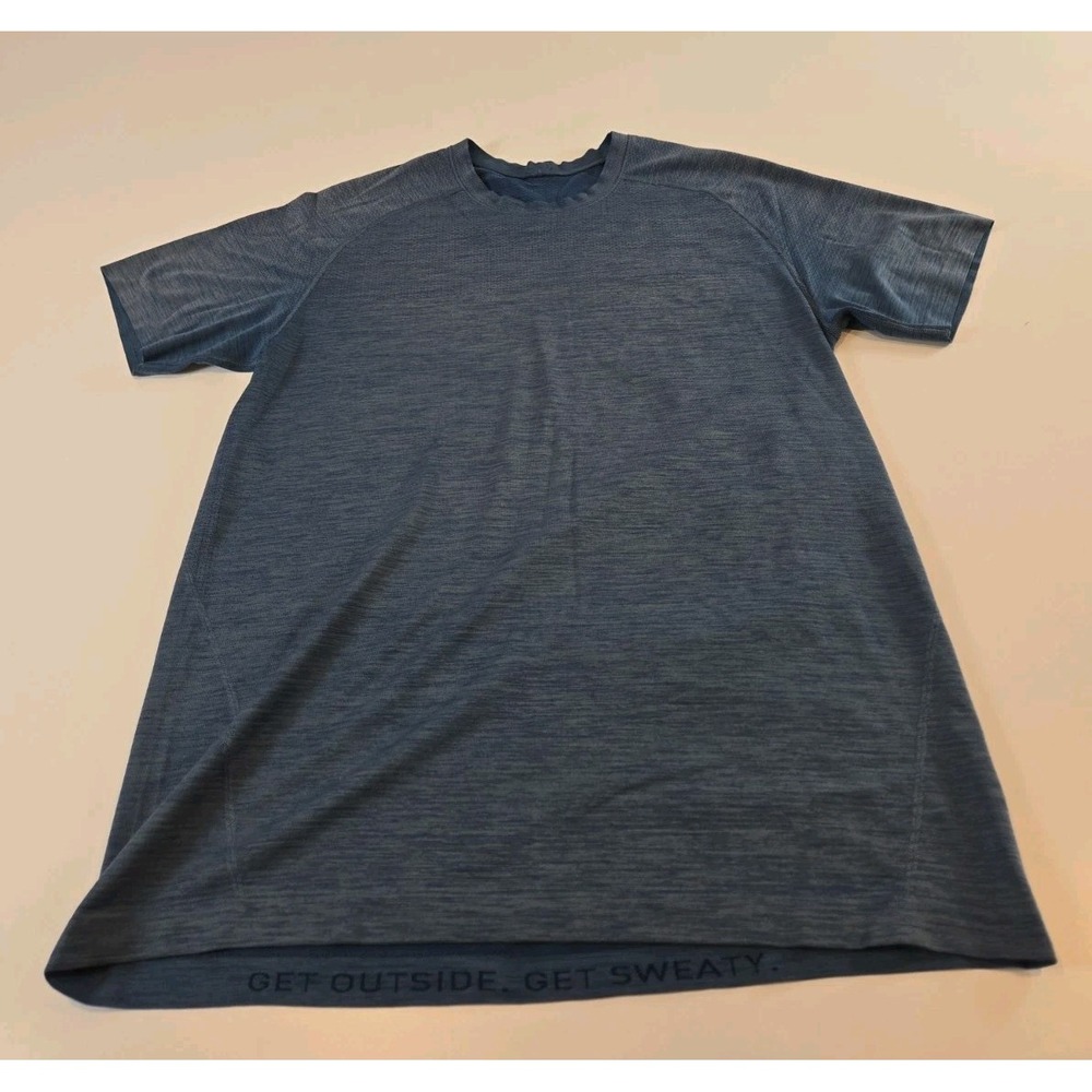 Lululemon Metal Vent Tech T Shirt Mens M Blue Short Sleeve Crossfit Run Weight